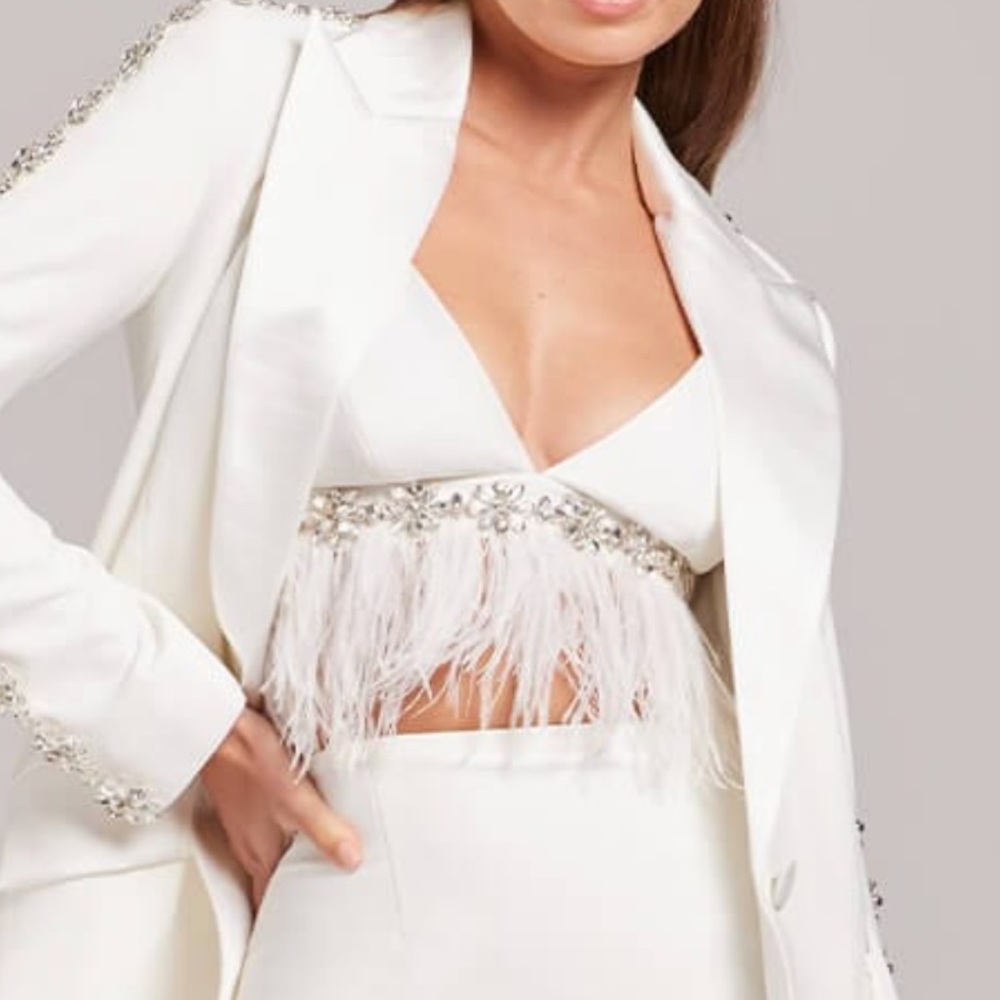 DAVINA WHITE BRA TOP Nadine Merabi